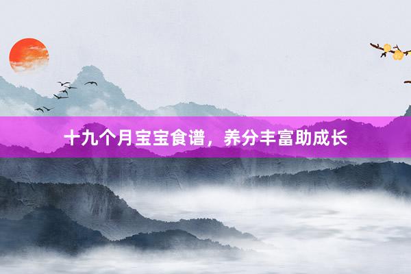 十九个月宝宝食谱，养分丰富助成长